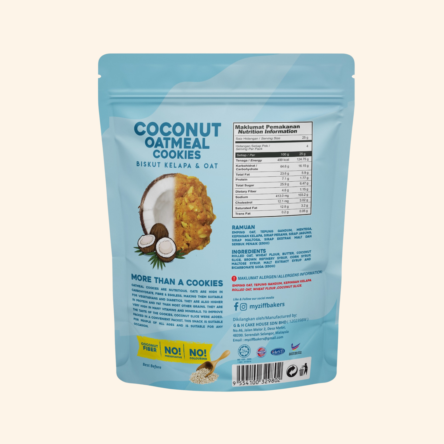 Eggless Oatmeal Cookies Combo Pack, 3.53 oz (100 gm), pack of 4