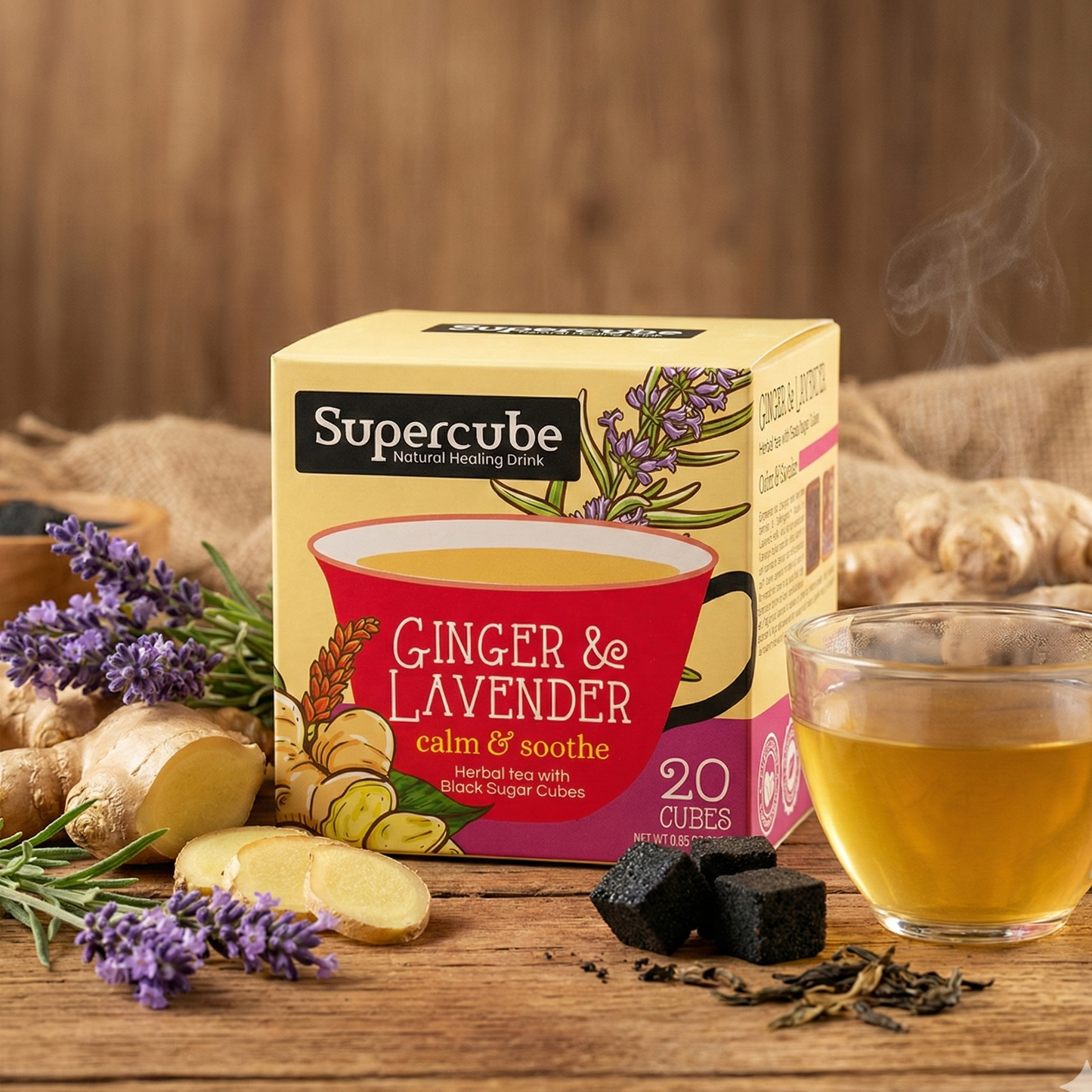 Supercube Herbal Tea Variety Pack, 8.47 oz (240 gm), 20 Black Sugar Cubes Each